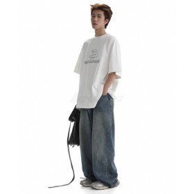 Masonprince MP Embroidery Logo Vintage Tee White