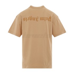 Palm Angels Garment Dye Reverse Logo Tee Beige