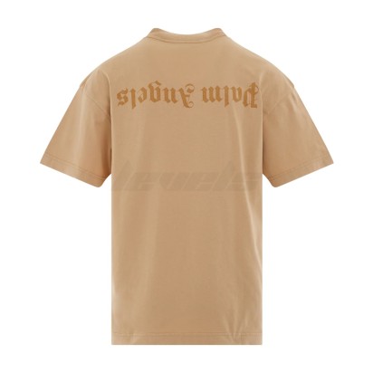 Palm Angels Garment Dye Reverse Logo Tee Beige