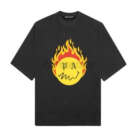 Palm Angels Burning Head Loose Tee Gray