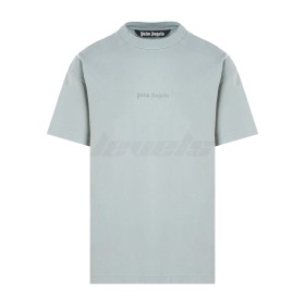 Palm Angels Garment Dye Reverse Logo Tee Light Grey