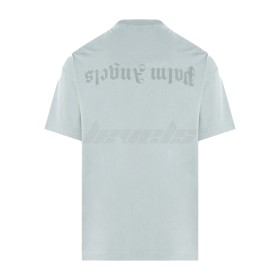 Palm Angels Garment Dye Reverse Logo Tee Light Grey