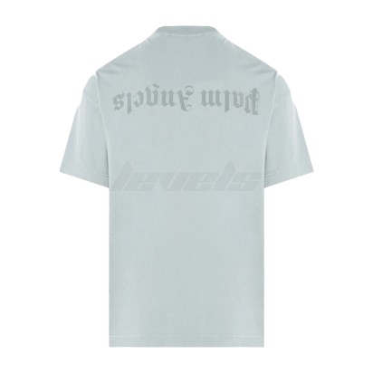 Palm Angels Garment Dye Reverse Logo Tee Light Grey