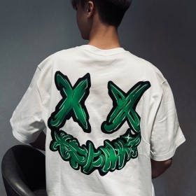 RIC RickyisClown Green Paint Joker Tee White