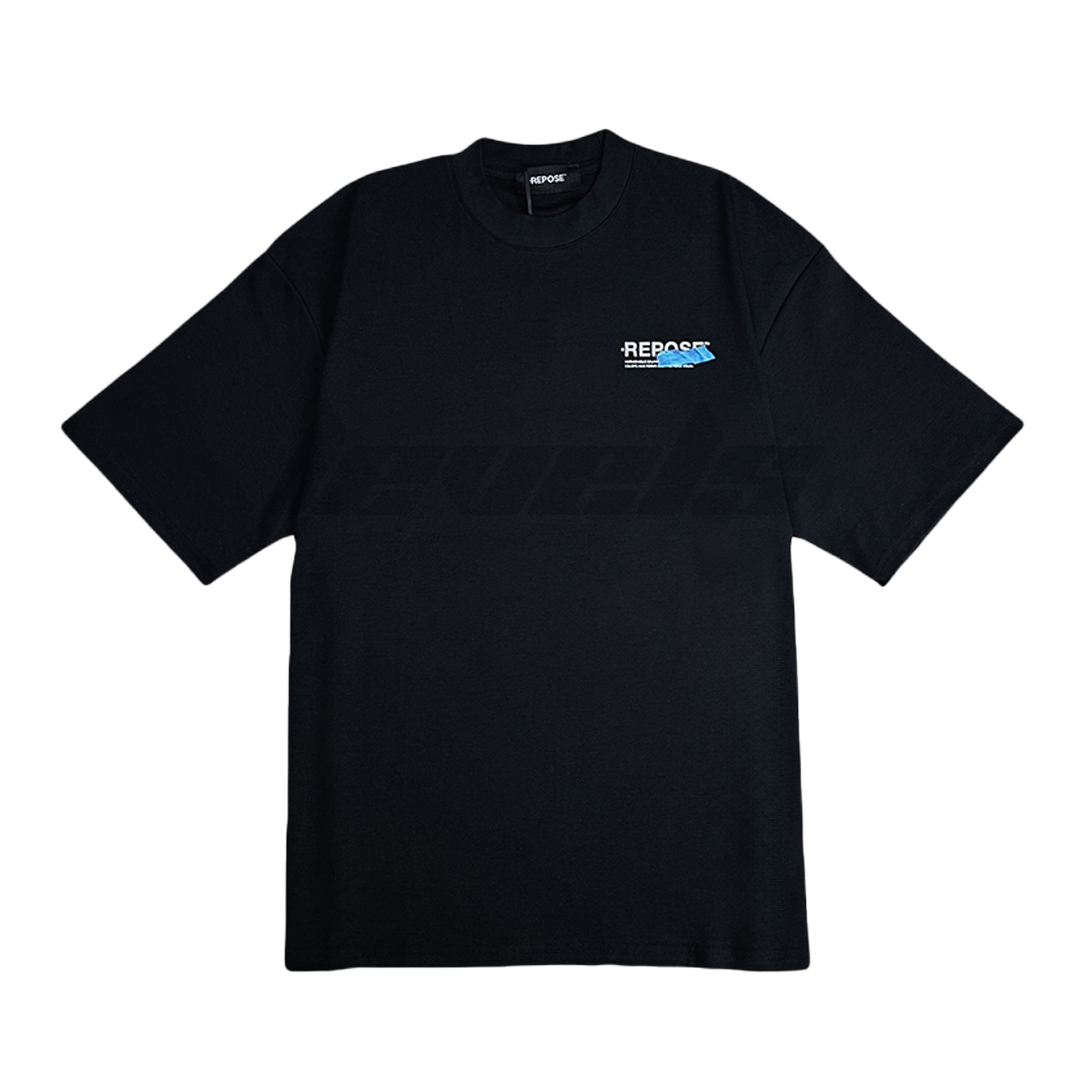 REPOSE Paper Tape Logo Tee Black