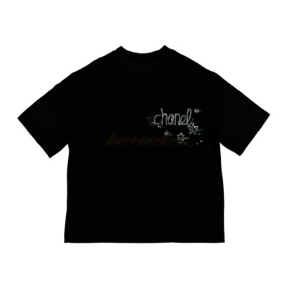 TAXFREE Customized Chanel Star Tee Black