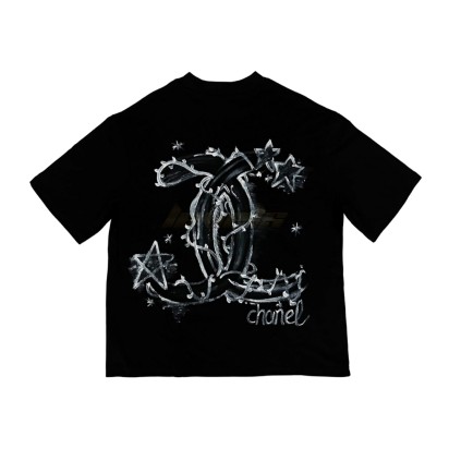 TAXFREE Customized Chanel Star Tee Black
