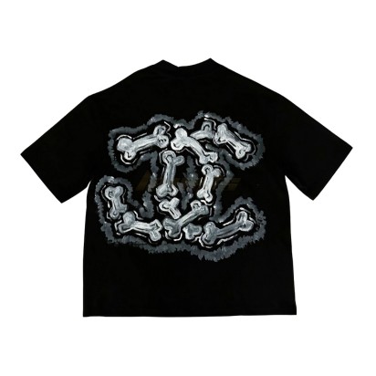 TAXFREE Customized Chanel Bone Tee Black