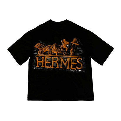 TAXFREE Customized Hermes Horse Tee Black