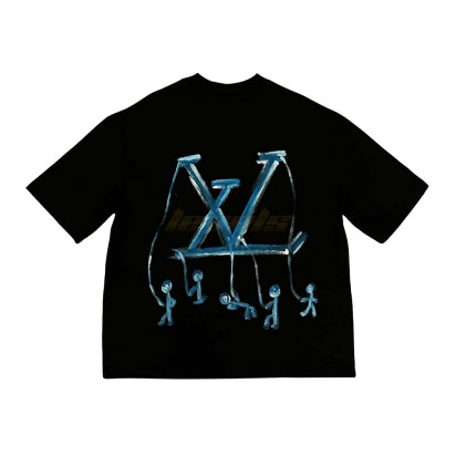 TAXFREE Customized Louis Vuitton Hanging Matchstick Man Tee Black