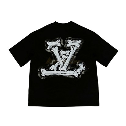 TAXFREE Customized Bone LV Logo Tee Black