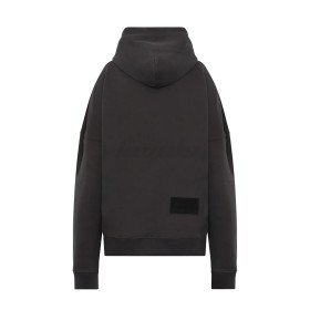 WE11DONE Embroidered Teddy Logo Hoodie Charcoal