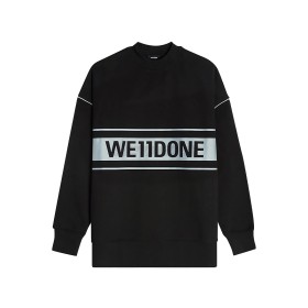 WE11DONE Reflective Logo Pullover Black