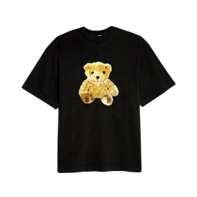 WE11DONE Embroidered Teddy Logo Tee Black