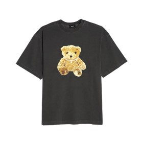 WE11DONE Embroidered Teddy Logo Tee Charcoal