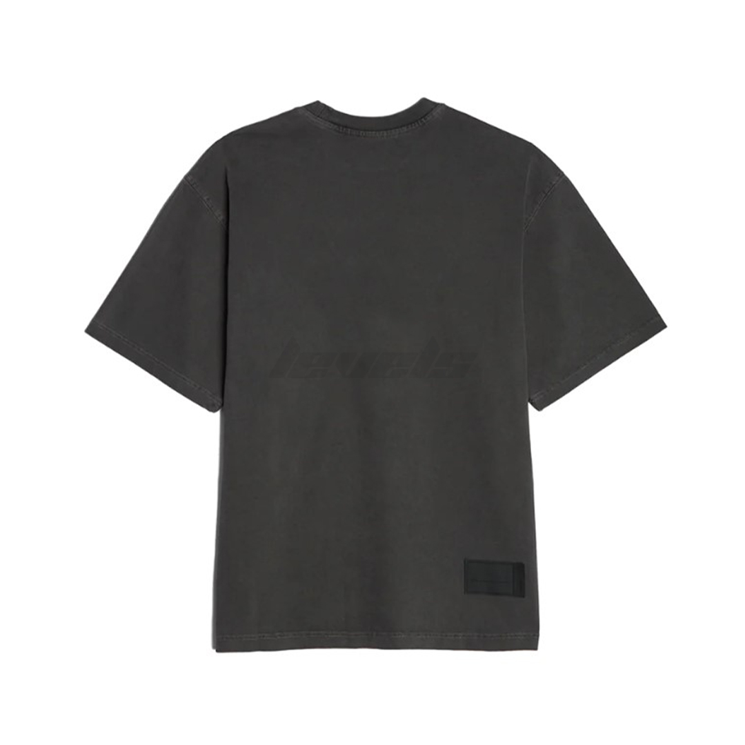 WE11DONE Embroidered Teddy Logo Tee Charcoal